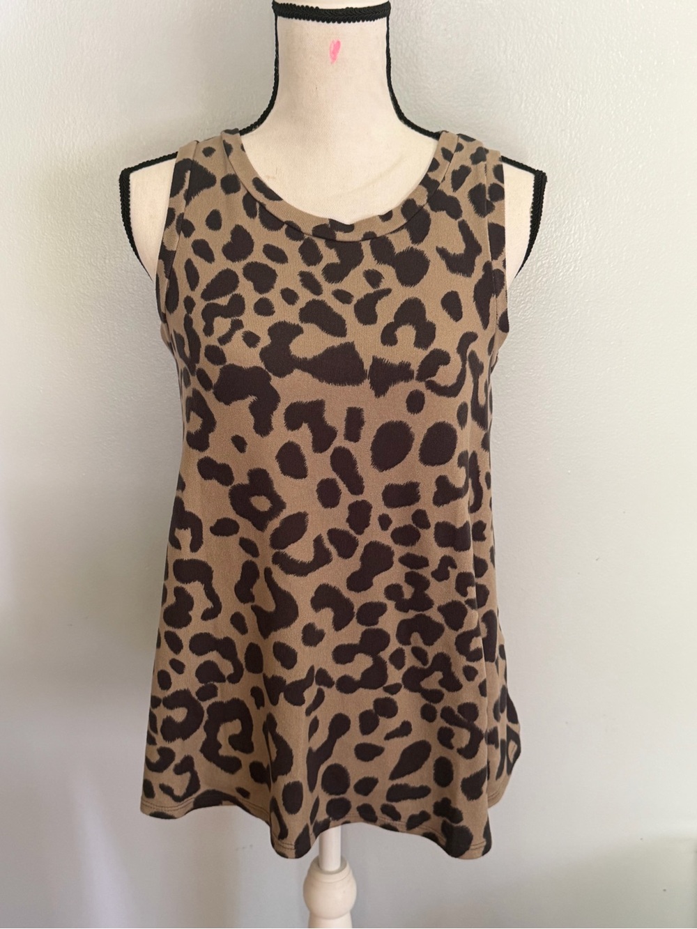 Leopard Print Sleeveless Tank Top - Brown
